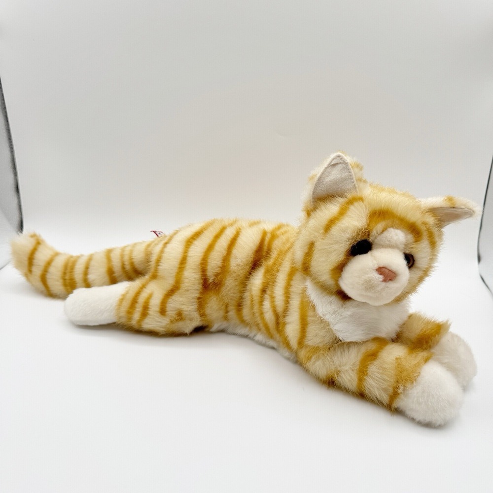 Douglas Cuddle Toy Oriole 15" Laying Tabby Cat Floppy #285 2015 Retired Plush